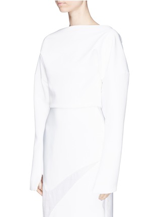 Front View - Click To Enlarge - MATICEVSKI - 'Appeal' cocoon sleeve cropped cady top