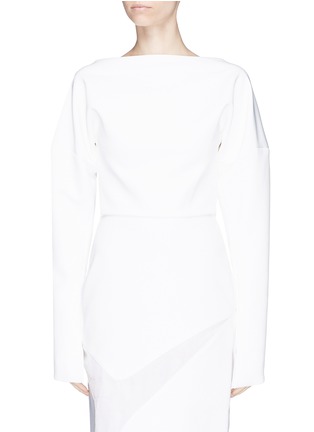 Main View - Click To Enlarge - MATICEVSKI - 'Appeal' cocoon sleeve cropped cady top