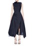 Main View - Click To Enlarge - MATICEVSKI - 'Photogenic' tulle underlay linen open back dress