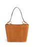 Detail View - Click To Enlarge - TORY BURCH - 'Farrah' metal ring suede tote