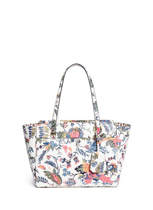 Main View - Click To Enlarge - TORY BURCH - 'Parker' small Gabriella Floral print leather tote