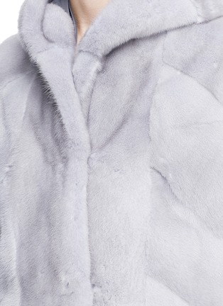 Detail View - Click To Enlarge - FUREVER - Mink fur hooded long gilet