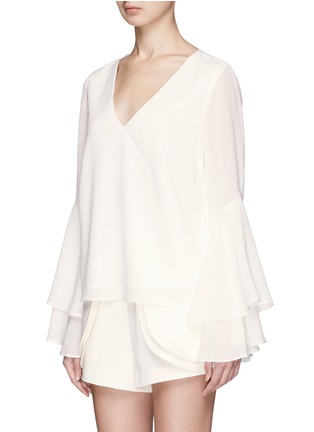 Front View - Click To Enlarge - C/MEO COLLECTIVE - 'Enlighten' tiered bell cuff top