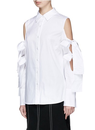 Front View - Click To Enlarge - C/MEO COLLECTIVE - 'Surrender' bow sleeve poplin shirt
