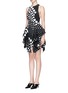 Front View - Click To Enlarge - C/MEO COLLECTIVE - 'Enlighten' tiered ruffle dot print suiting mini dress
