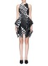 Main View - Click To Enlarge - C/MEO COLLECTIVE - 'Enlighten' tiered ruffle dot print suiting mini dress