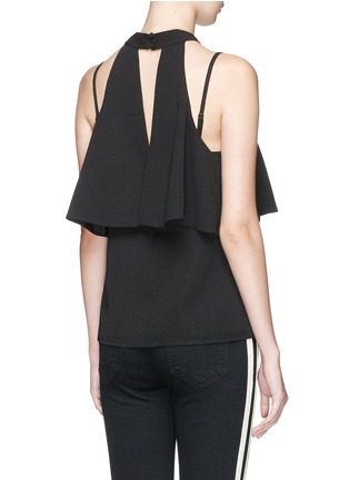 Back View - Click To Enlarge - C/MEO COLLECTIVE - 'No Reason' cold shoulder cape crepe top
