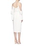 Back View - Click To Enlarge - C/MEO COLLECTIVE - 'No Reason' cutout bishop sleeve crepe dress