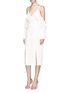 Figure View - Click To Enlarge - C/MEO COLLECTIVE - 'No Reason' cutout bishop sleeve crepe dress