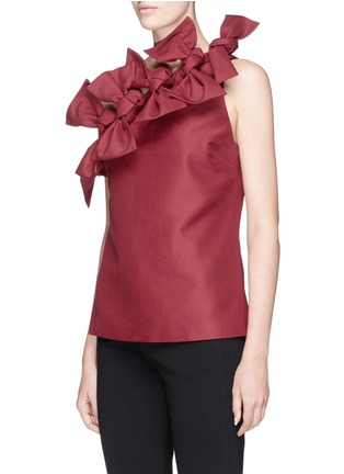 Front View - Click To Enlarge - C/MEO COLLECTIVE - 'Sweet Devotion' bow embellished one-shoulder top