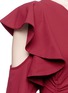 Detail View - Click To Enlarge - C/MEO COLLECTIVE - 'White Noise' ruffle sleeve cutout one-shoulder dress