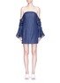 Main View - Click To Enlarge - C/MEO COLLECTIVE - 'Right Kind of Madness' chambray off-shoulder dress