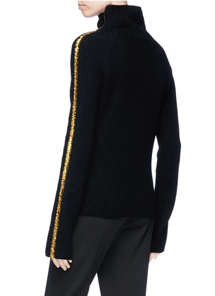 Back View - Click To Enlarge - HAIDER ACKERMANN - 'Invidia' velvet stripe wool-cashmere sweater