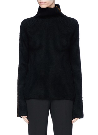 Main View - Click To Enlarge - HAIDER ACKERMANN - 'Invidia' velvet stripe wool-cashmere sweater