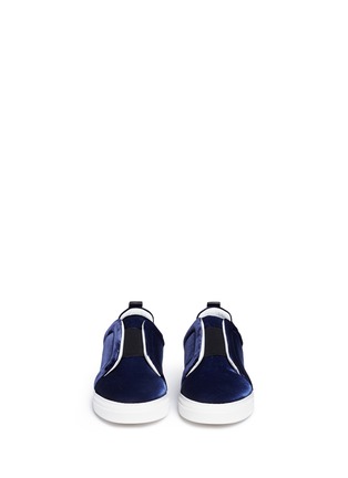 Front View - Click To Enlarge - PIERRE HARDY - 'Slider' elastic band velvet sneakers