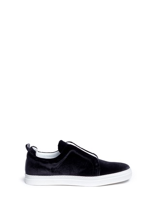 Main View - Click To Enlarge - PIERRE HARDY - 'Slider' elastic band velvet sneakers