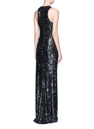 Back View - Click To Enlarge - GALVAN LONDON - Sequin lamé gown