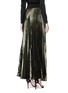 Back View - Click To Enlarge - GALVAN LONDON - Pleated lamé maxi skirt