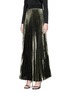 Front View - Click To Enlarge - GALVAN LONDON - Pleated lamé maxi skirt