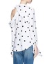 Back View - Click To Enlarge - MONSE - Polka dot print silk one-shoulder shirt
