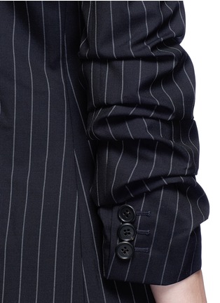  - MONSE - Ruched sleeve stripe wool blazer