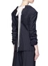 Back View - Click To Enlarge - MONSE - Ruched sleeve stripe wool blazer