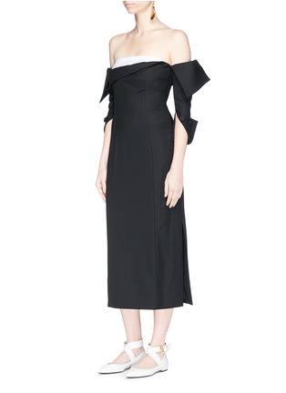 Figure View - Click To Enlarge - MONSE - Deconstructed off-shoulder corset dress