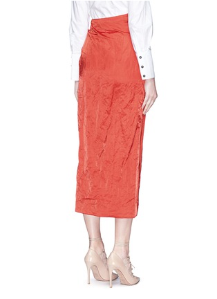 Back View - Click To Enlarge - MONSE - High split bow crinkled satin skirt