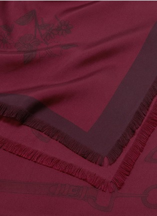 Detail View - Click To Enlarge - FRANCO FERRARI - Floral chain print silk twill scarf