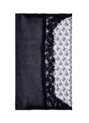 Main View - Click To Enlarge - FRANCO FERRARI - BRUSHED LACE PANEL SHIMMER KNIT SCARF