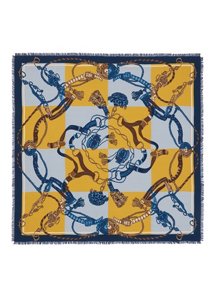 Main View - Click To Enlarge - FRANCO FERRARI - 'Twill' grid and rope print silk scarf