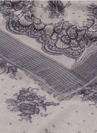 Detail View - Click To Enlarge - FRANCO FERRARI - 'Tarth' floral lace print wool-silk scarf
