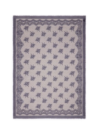 Main View - Click To Enlarge - FRANCO FERRARI - 'Tarth' floral lace print wool-silk scarf