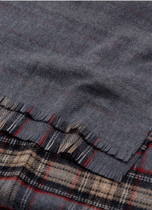 Detail View - Click To Enlarge - FRANCO FERRARI - 'Greg' faded check wool scarf