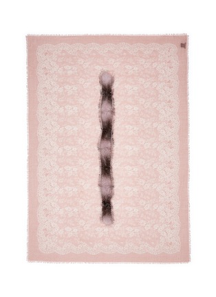 Main View - Click To Enlarge - FRANCO FERRARI - 'Azeglio' fox fur stripe floral print cashmere scarf