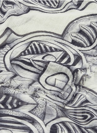 Detail View - Click To Enlarge - FRANCO FERRARI - 'Evans Wash' geometric print wool-cashmere scarf