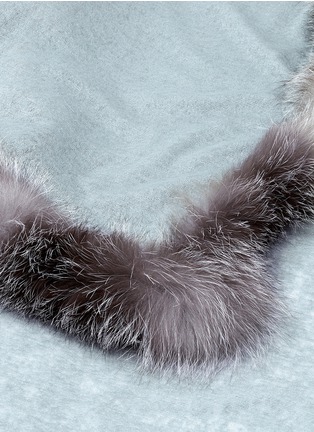 Detail View - Click To Enlarge - FRANCO FERRARI - 'Pan di Zucchero' fox fur trim cashmere-silk scarf