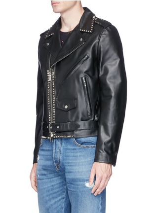 Front View - Click To Enlarge - VALENTINO GARAVANI - Rockstud Untitled 20' calfskin leather jacket