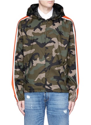 Main View - Click To Enlarge - VALENTINO GARAVANI - Stripe sleeve camouflage print windbreaker jacket
