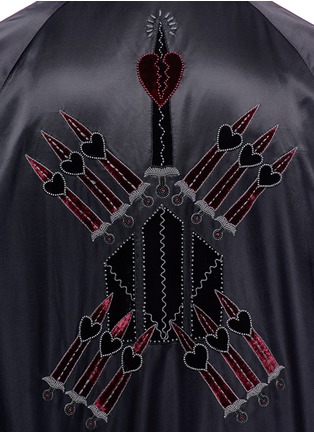Detail View - Click To Enlarge - VALENTINO GARAVANI - 'Love Blade' appliqué satin souvenir jacket
