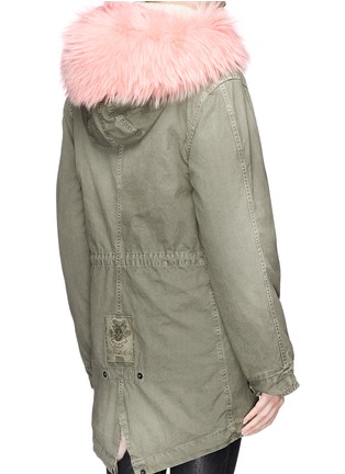 Back View - Click To Enlarge - MR & MRS ITALY - Raccoon fur trim cotton parka