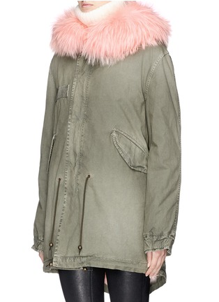 Front View - Click To Enlarge - MR & MRS ITALY - Raccoon fur trim cotton parka