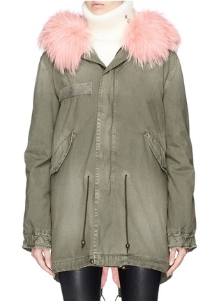 Main View - Click To Enlarge - MR & MRS ITALY - Raccoon fur trim cotton parka