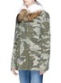 Front View - Click To Enlarge - MR & MRS ITALY - Raccoon collar fox fur camouflage field jacket