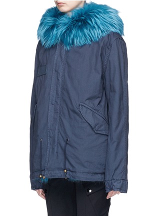 Front View - Click To Enlarge - MR & MRS ITALY - Raccoon fur hood fox mini parka