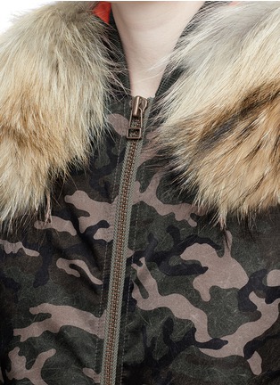 Detail View - Click To Enlarge - MR & MRS ITALY - Fur trim camouflage padded bomber jacket