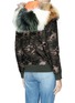 Back View - Click To Enlarge - MR & MRS ITALY - Fur trim camouflage padded bomber jacket