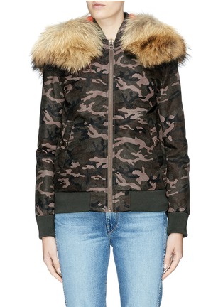 Main View - Click To Enlarge - MR & MRS ITALY - Fur trim camouflage padded bomber jacket