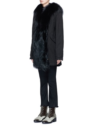 Front View - Click To Enlarge - MR & MRS ITALY - 'Zarina' fox fur trim hooded mini parka