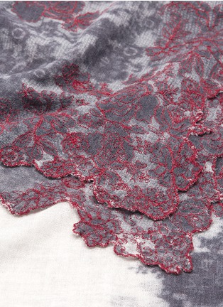 Detail View - Click To Enlarge - FALIERO SARTI - 'Cartesia' floral embroidered border wool blend scarf
